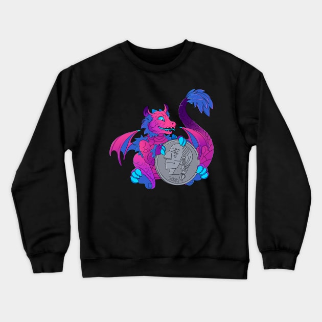 Bi Pride Pocket Dragon Crewneck Sweatshirt by TheMightyQ